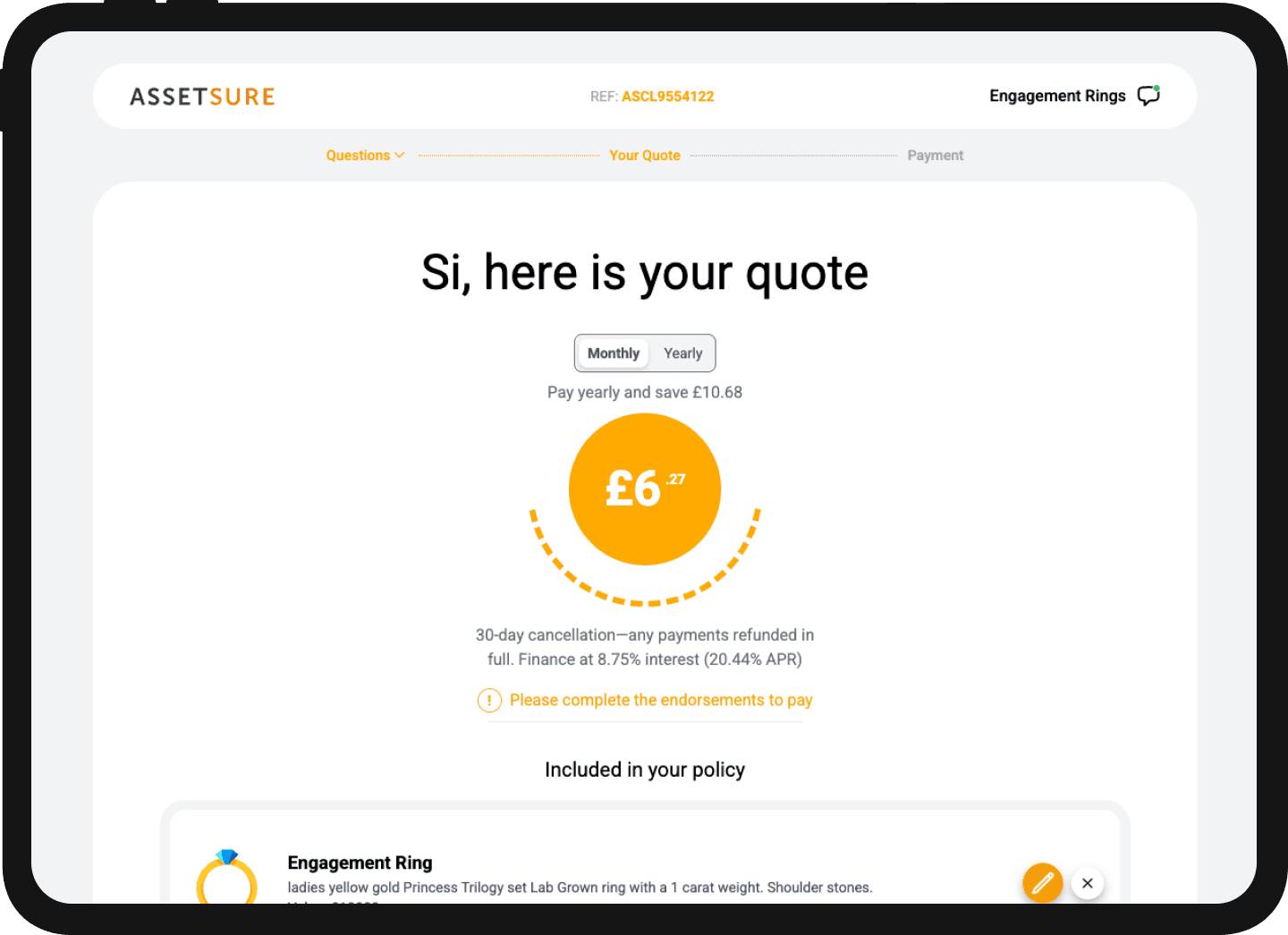 Assetzure Assetsure | Mobile-First Jewellery Insurance Experience by Ecce